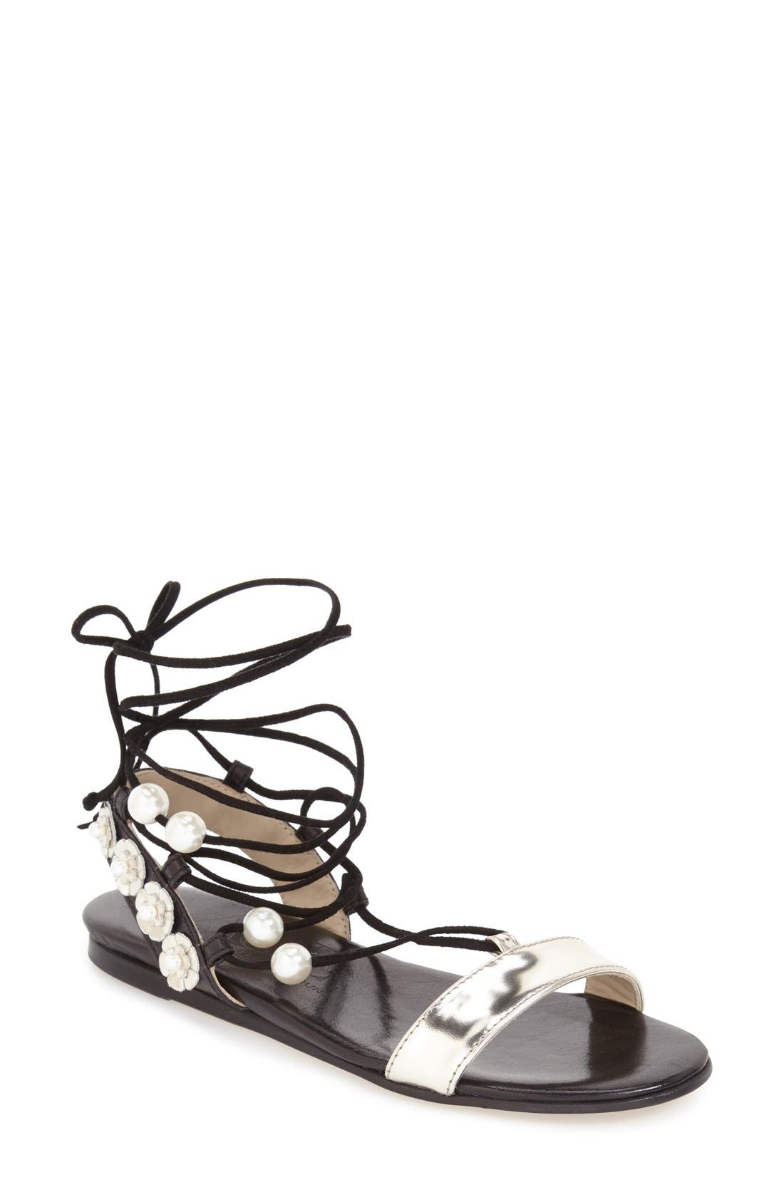 pearl gladiator sandals