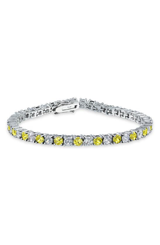 Bling Jewelry Sterling Silver Cz Tennis Bracelet In Yellow