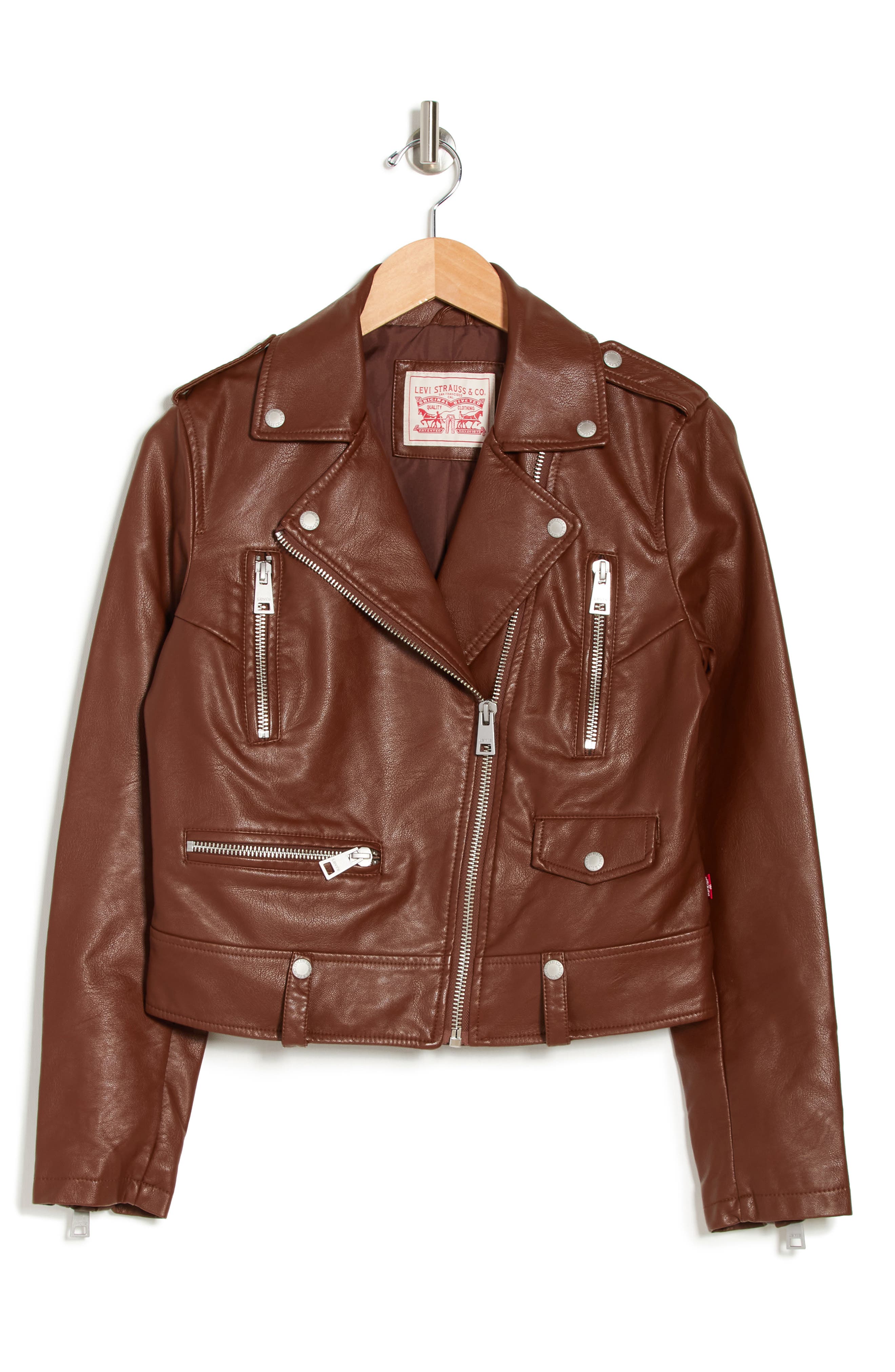 levi's faux leather jacket brown