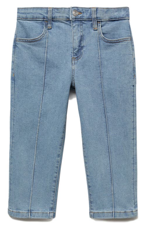 Mango Jeans Slim Capri Decorative Stitching Light Blue In Light Blue