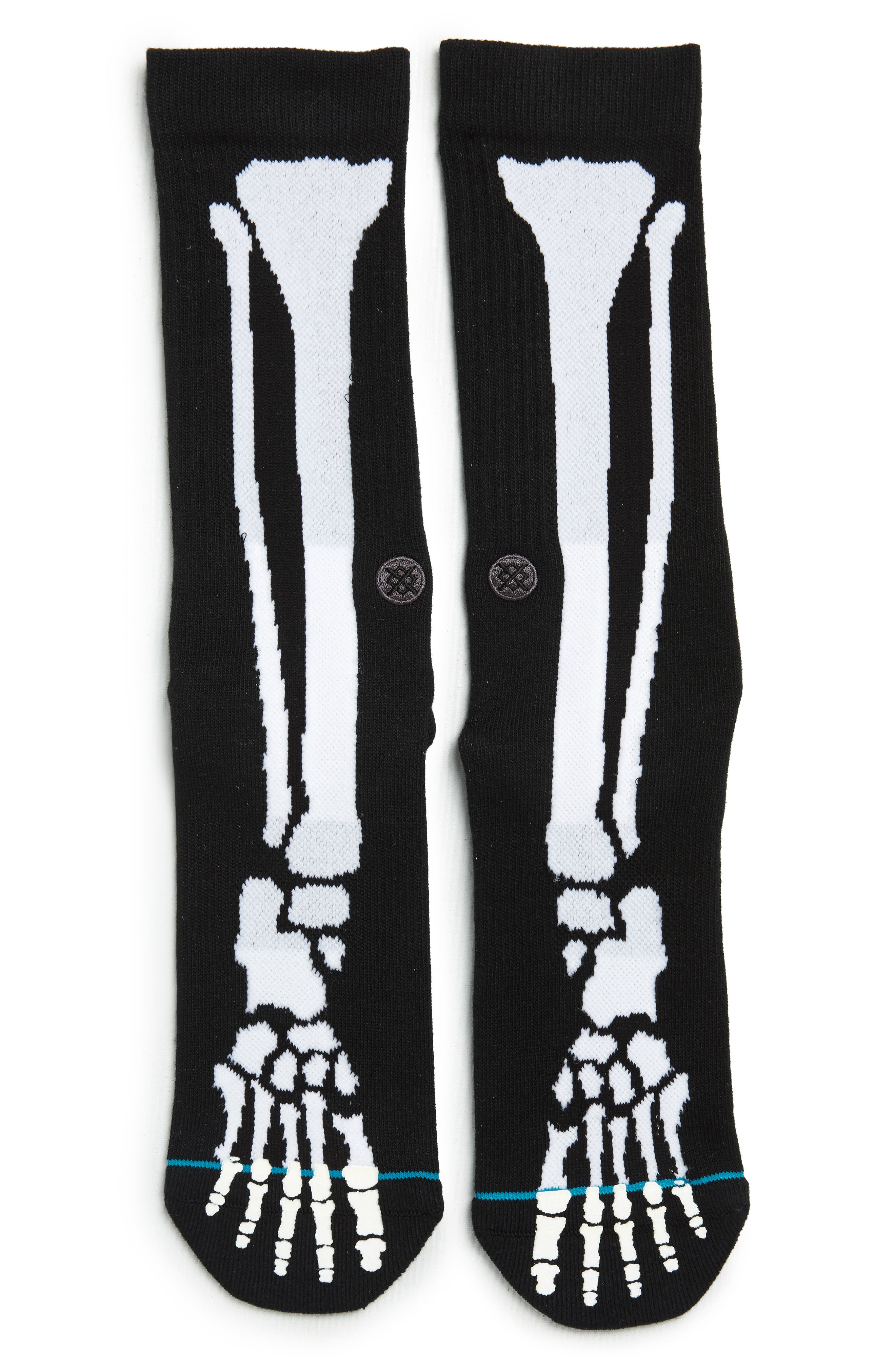 Stance Mens Skull Palm Socks White Black L New