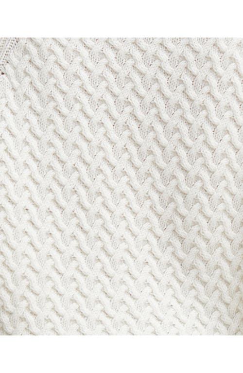 Shop Barbour Malton Basket Texture Turtleneck Sweater In Ecru Beige