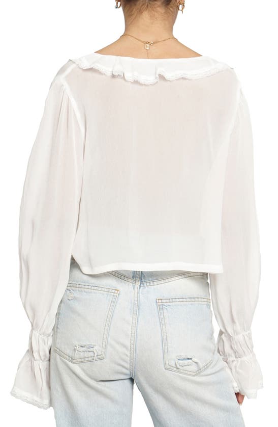 Shop Know One Cares Ruffle Tie Front Top In White