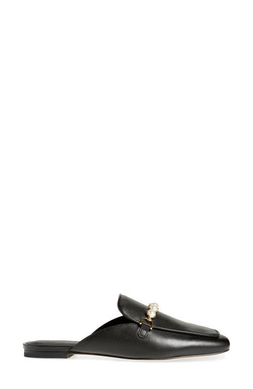 Stuart Weitzman Perla Imitation Pearl Mule In Black