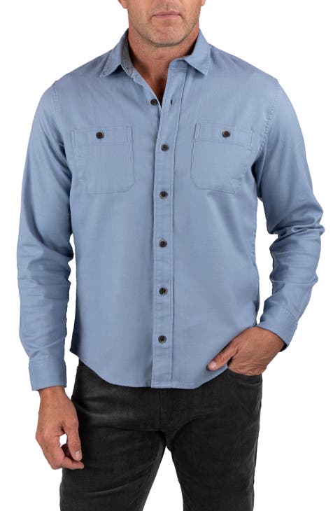 Flannel Twill Button-Up Shirt