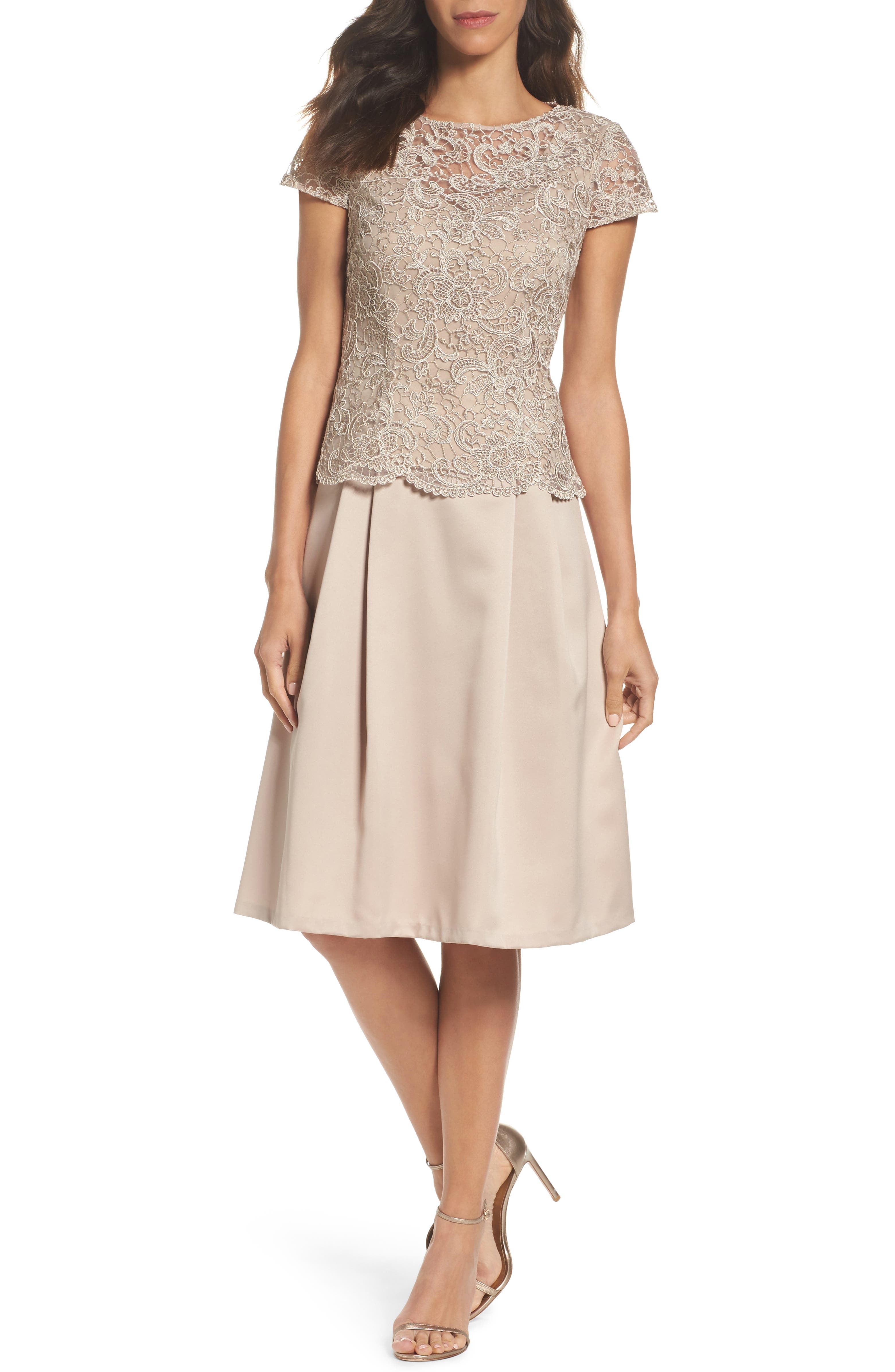 Alex Evenings Lace TeaLength Dress Nordstrom