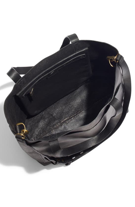 Madewell Medium Leather Transport Tote In True Black