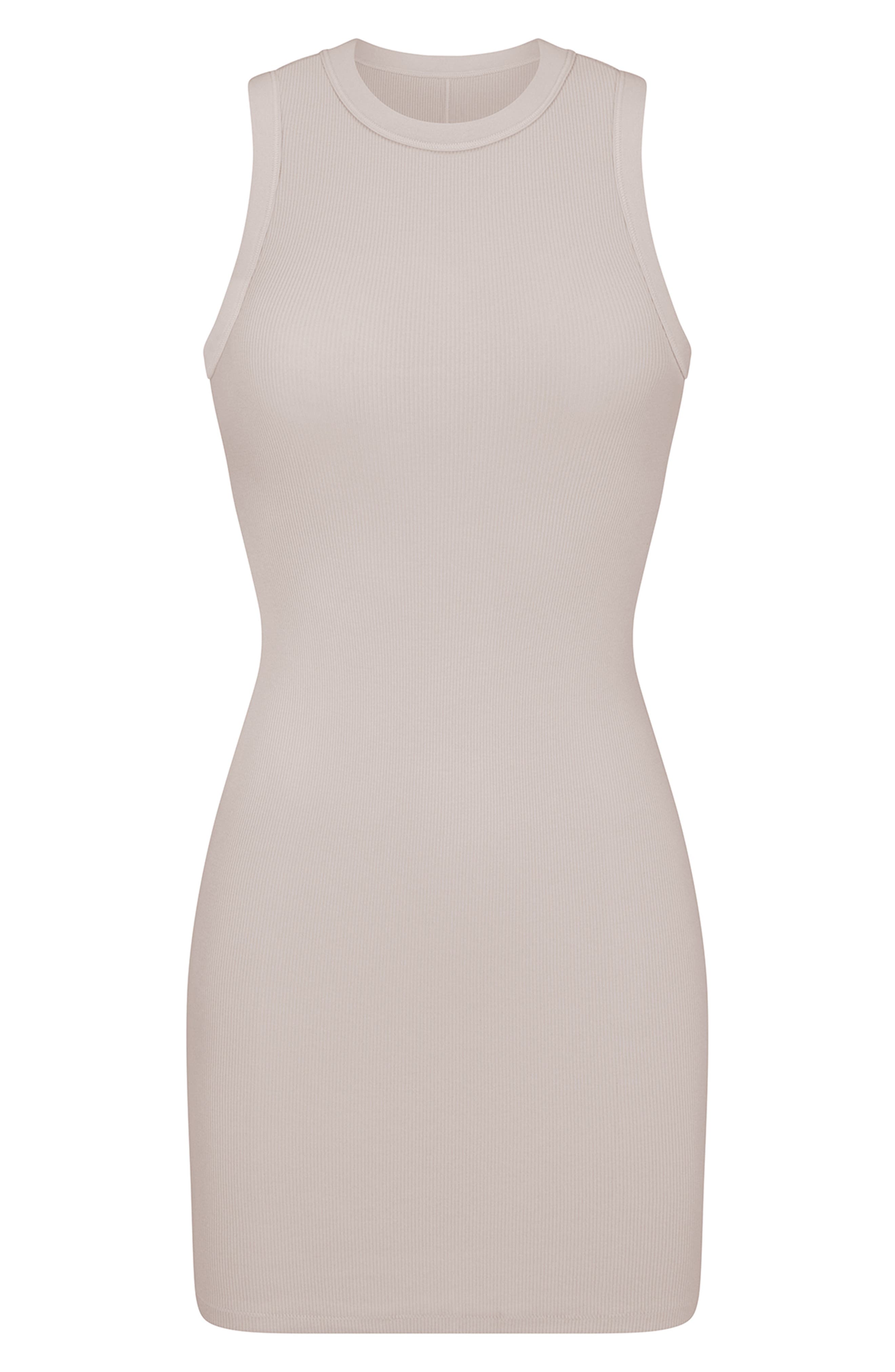 cotton rib scoop tank mini dress NOTCH TANK DRESS White / 4XL