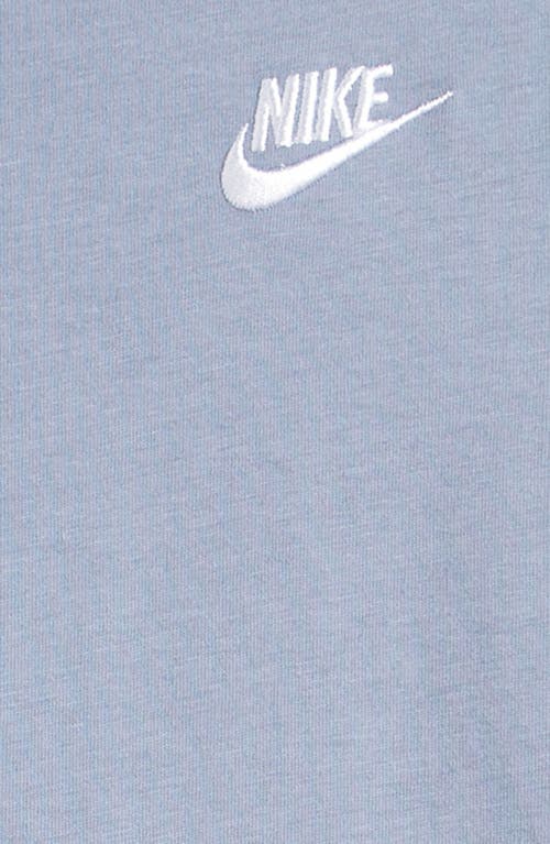 Shop Nike Kids' Embroidered Swoosh T-shirt In Ashen Slate/white