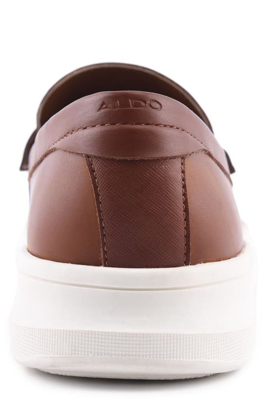 Shop Aldo Zayne Penny Loafer In Tan Synthetic Smooth