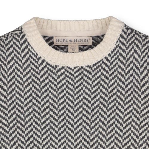 HOPE & HENRY HOPE & HENRY BOYS' CREWNECK PULLOVER SWEATER WITH ELBOW PATCHES, KIDS