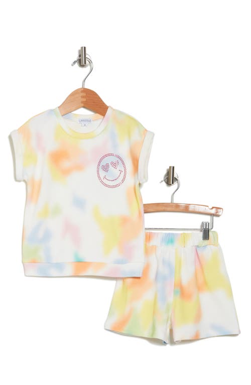 FLAPDOODLES FLAPDOODLES KIDS' APPLIQUÉ TIE DYE T-SHIRT & SHORTS SET 
