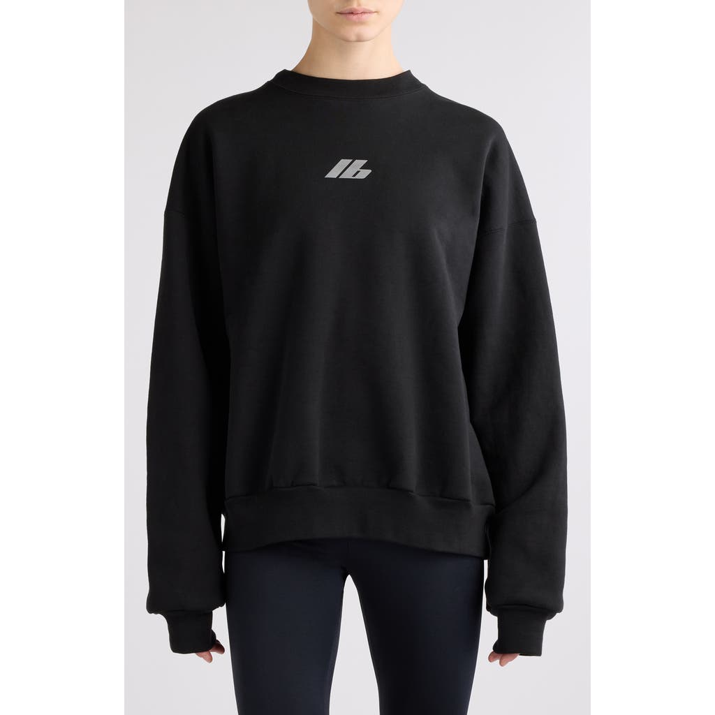 Balenciaga Crewneck Cotton Jersey Sweatshirt In Faded Black