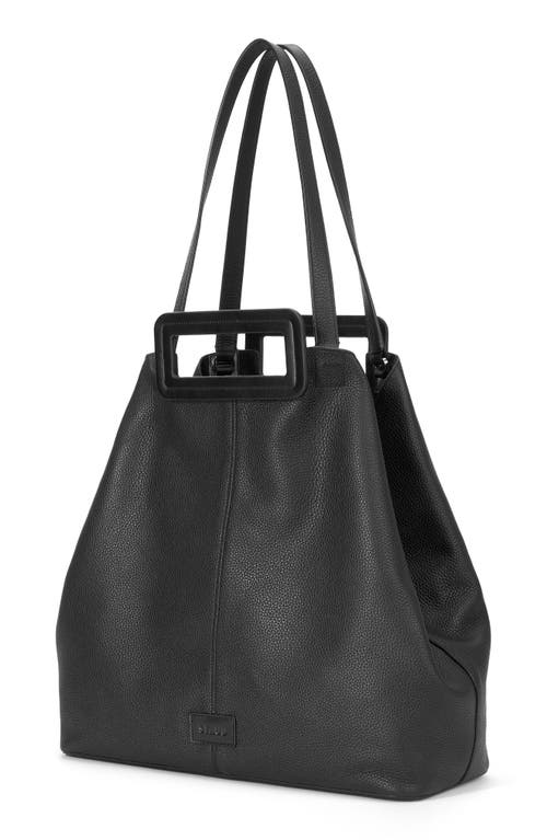 Shop Staud Grande Leather Tote Bag In Black