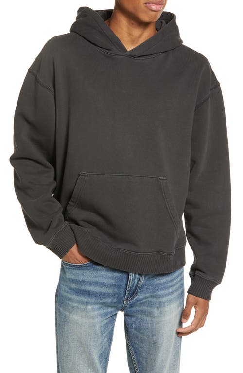 Core Oversize Organic Cotton Brushed Terry Hoodie in Vintage Black