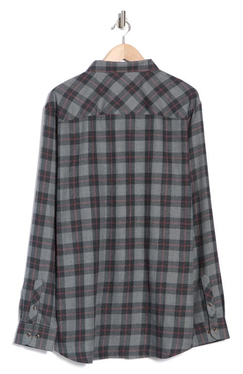 Travismathew Cloud Plaid Flannel Button-up Shirt In Heather Black/red