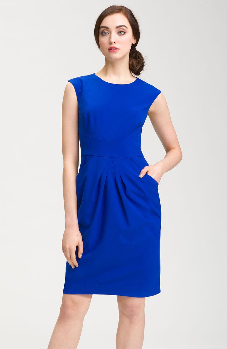 Calvin Klein Cap Sleeve Woven Sheath Dress | Nordstrom