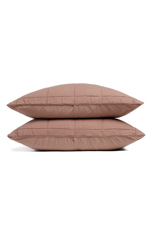 Parachute Linen Box Quilted Sham Set in Clay at Nordstrom, Size Standard