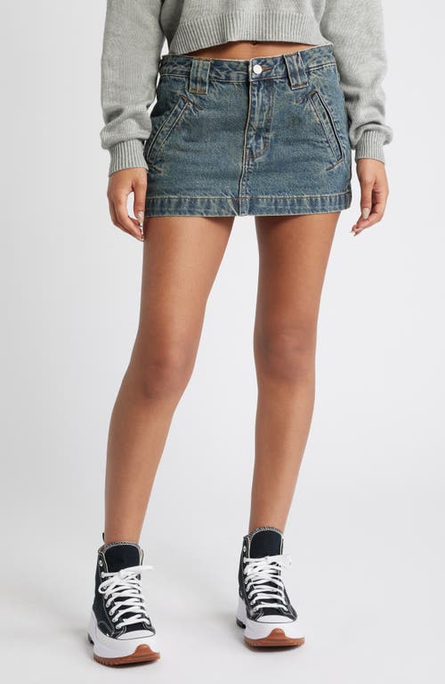 PacSun Low Rise Micro Miniskirt in Medium Wash 