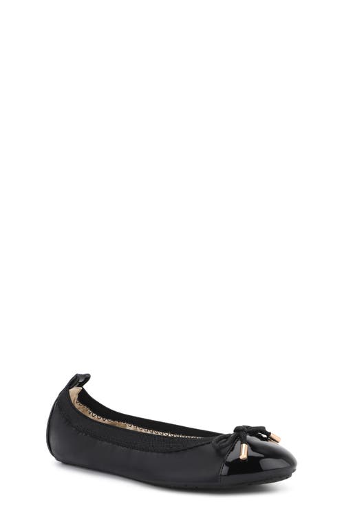 Shop Yosi Samra Kids' Miss Samantha Ballet Flat In Black/black