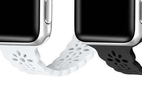 Shop The Posh Tech Silicone Sport Apple Watch Band In White/black
