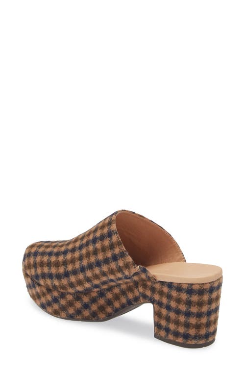 Chocolat Blu Gertie Platform Clog In Brown-navy Tweed