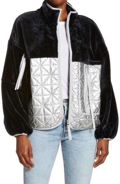 UGG(R) Marlene Quilted Fleece Jacket in Onyx /Silver