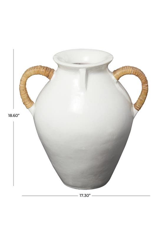 Shop Ginger Birch Studio Jute Handle Terracotta Vase In White
