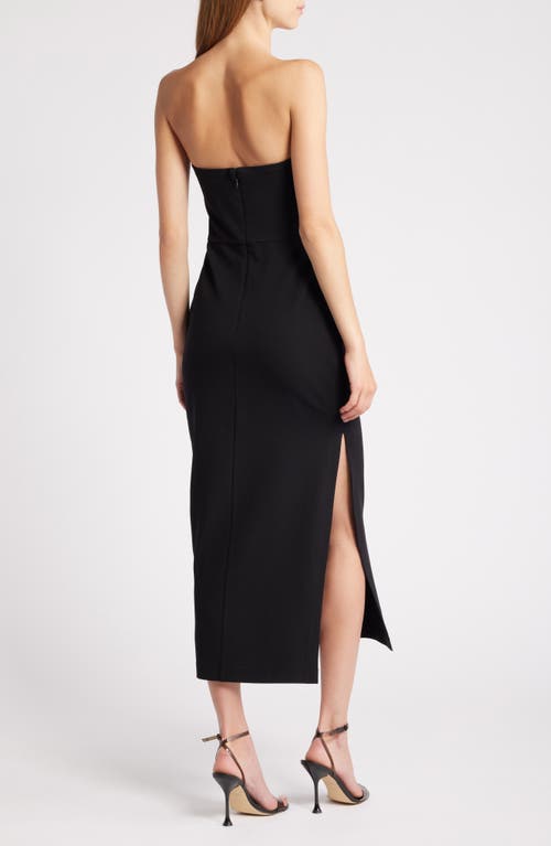 Shop Chelsea28 Strapless Ponte Column Dress In Black