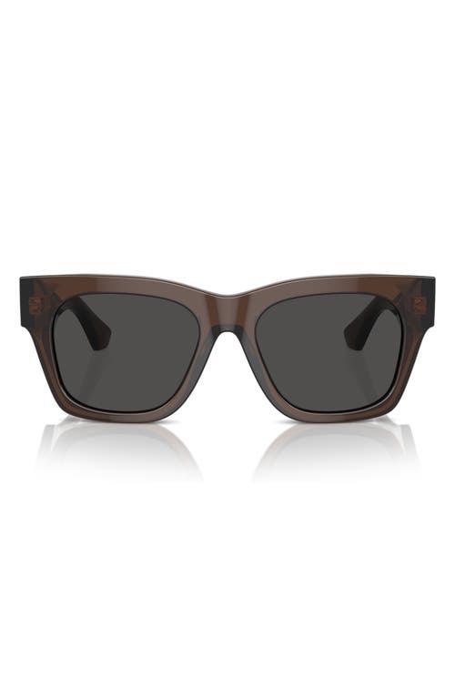 Shop Burberry Elevated Check 52mm Square Sunglasses In Brown