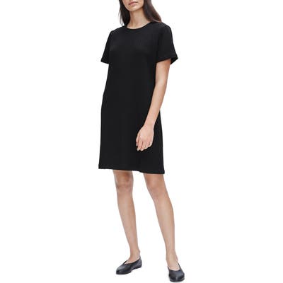 Eileen Fisher Textured T-Shirt Dress, Black