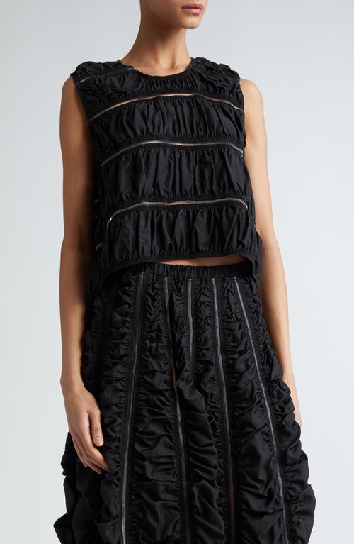 MELITTA BAUMEISTER Ruched Tank Black Airy Nylon at Nordstrom,