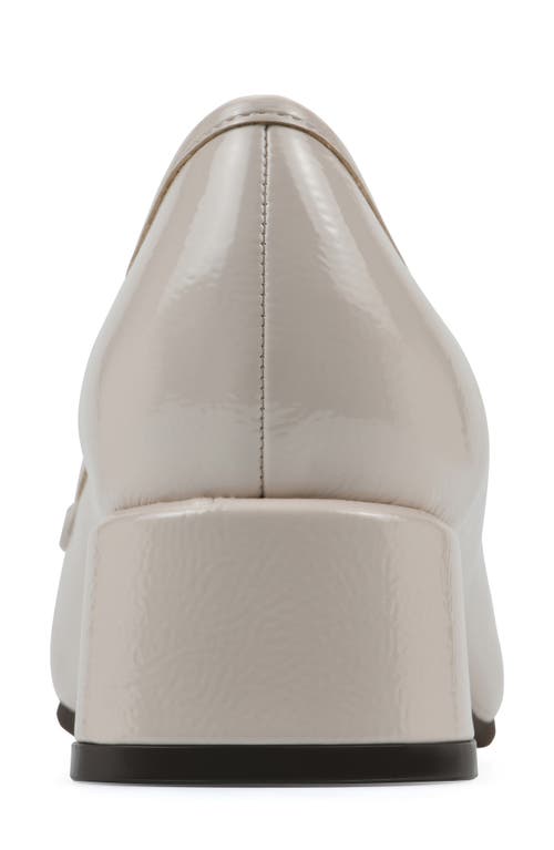 Cliffs By White Mountain Quinna Womens Embellished Patent Loafer Heels In Cream Patent