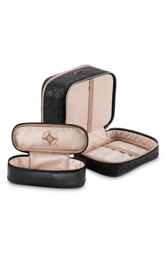 Stephanie Johnson Belize Raven Jenny Cosmetics Train Case In Black