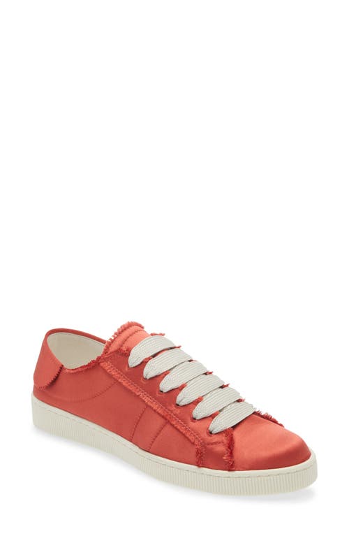 Shop Pedro Garcia Persy Satin Sneaker In Rubine Satin