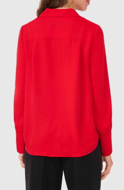 Shop Halogenr Halogen(r) Split Cuff Button-up Top In Ultra Red