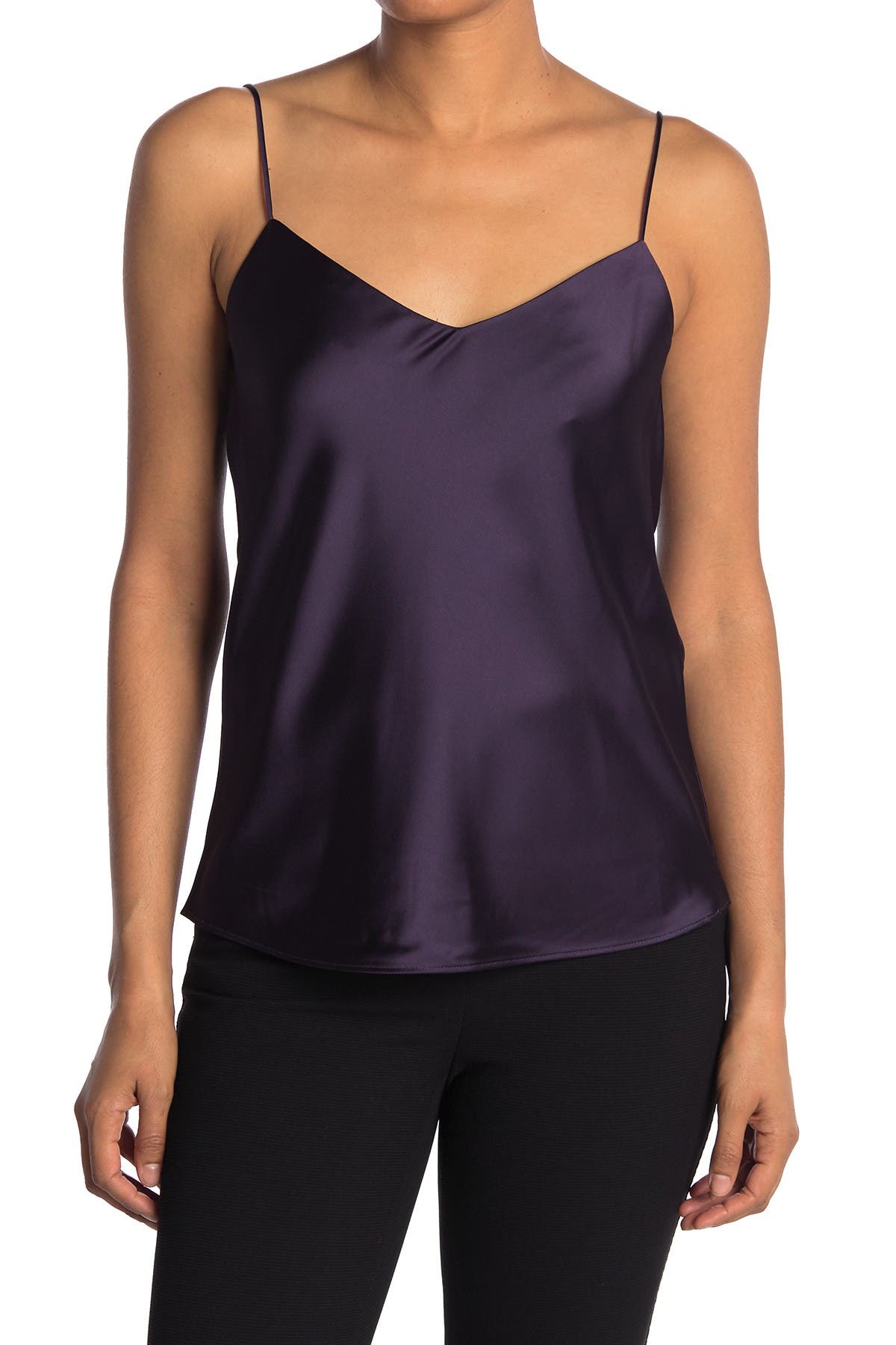 purple satin camisole top