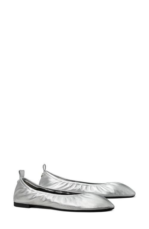 Tory Burch Eddie 2.0 Ballet Flat Silver at Nordstrom,