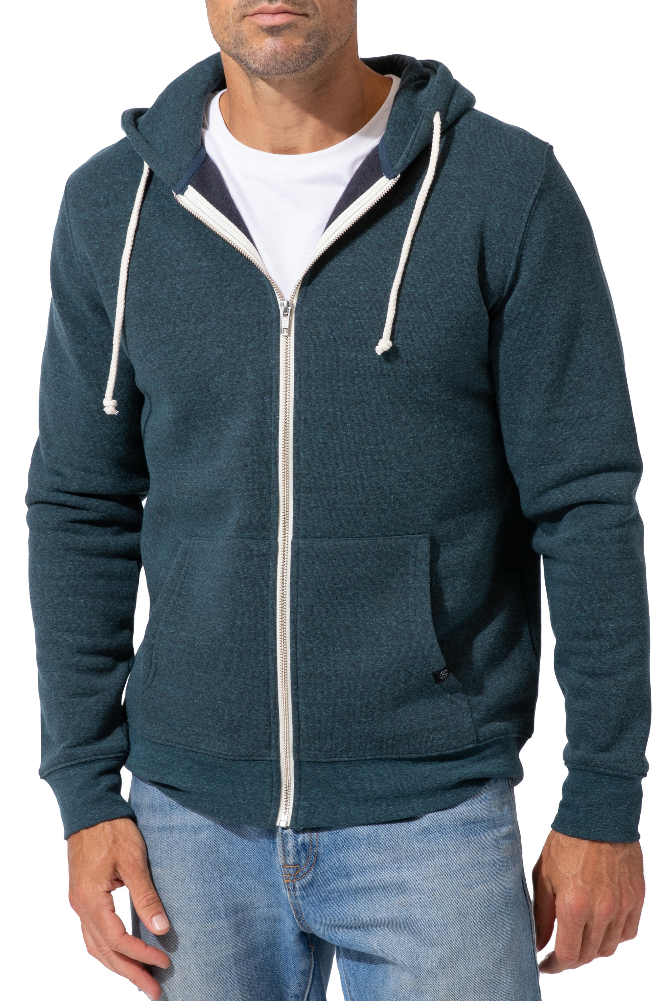 Threads 4 Thought Men's Burnout Fleece Pullover Hoodie Large Midnight 