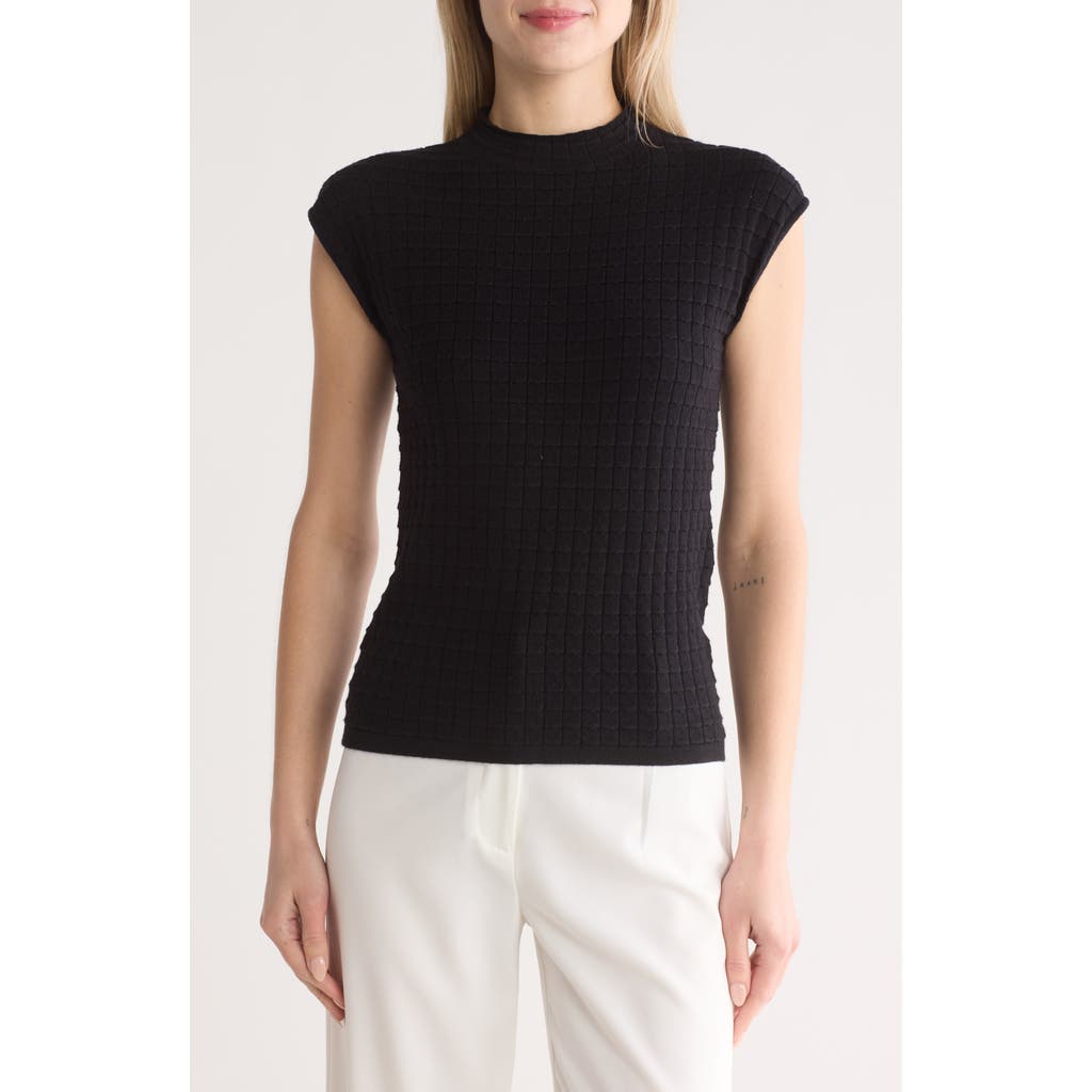 Industry Republic Clothing Sleeveless Waffle Knit Top In Black