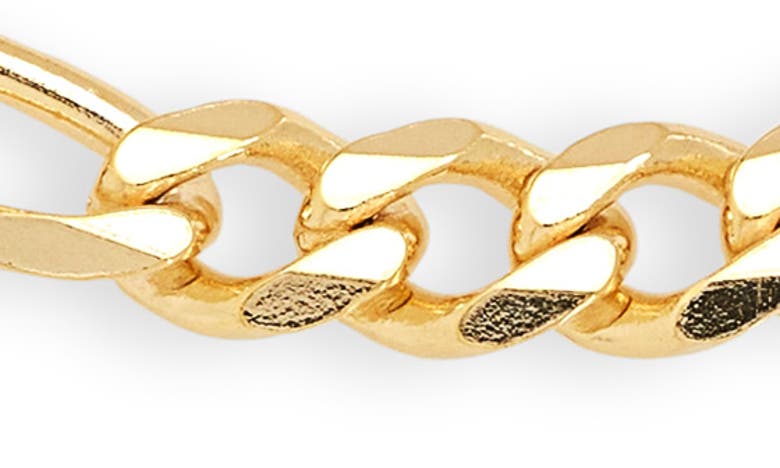 Shop Argento Vivo Sterling Silver Figaro Chain Bracelet In Gold
