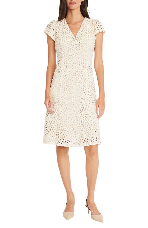 Maggy London Floral Cutout Dress Whisper White at Nordstrom,