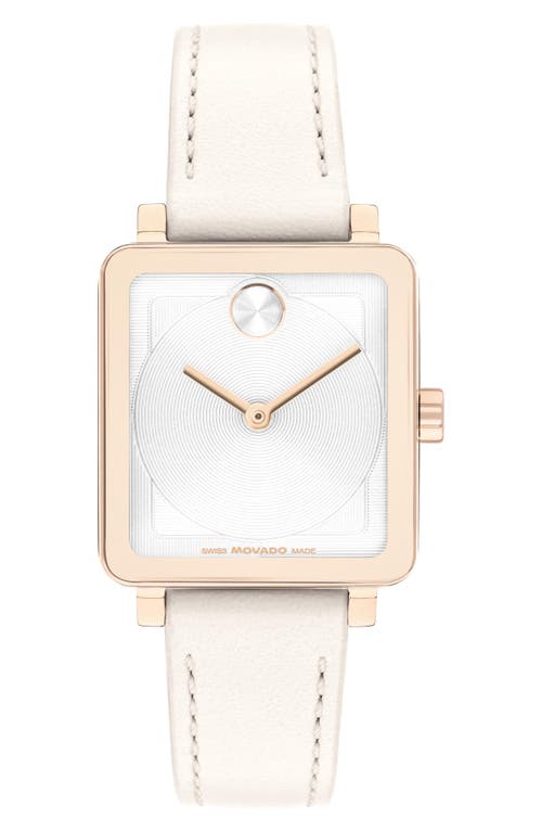 Movado Bold Evolution 2.0 Leather Strap Watch, 34mm In White