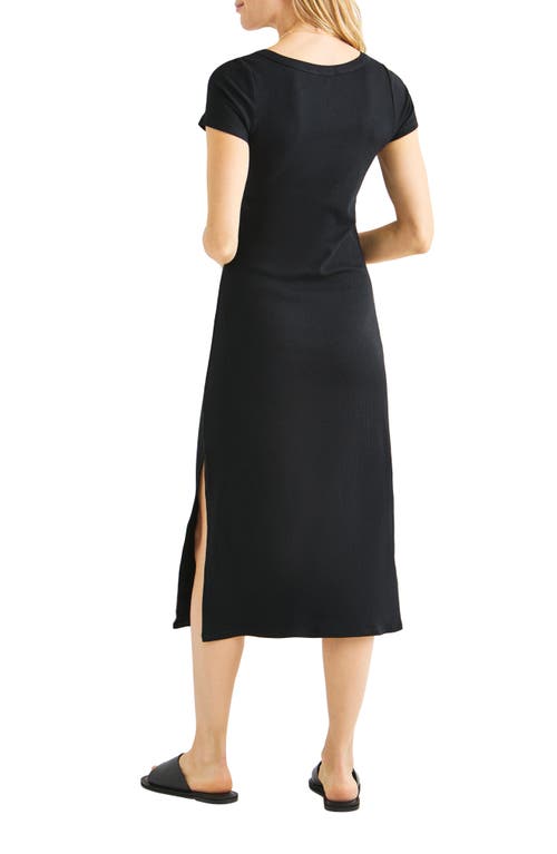 Shop Splendid Iva Rib Midi Dress In Black