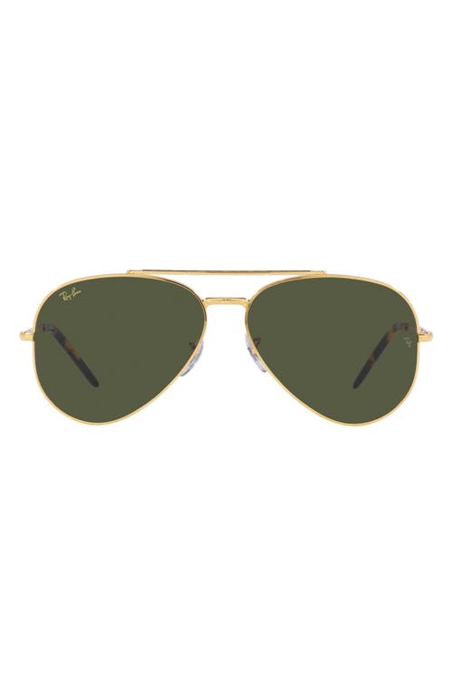 Ray-Ban New Aviator 55mm Pilot Sunglasses in Legend Gold/green