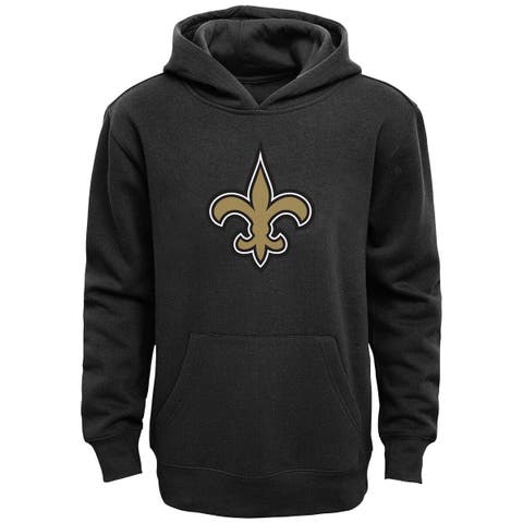 New Orleans Saints Nike Sideline Playbook Performance Pullover Hoodie - Heathered Gray/Black, Size: Small