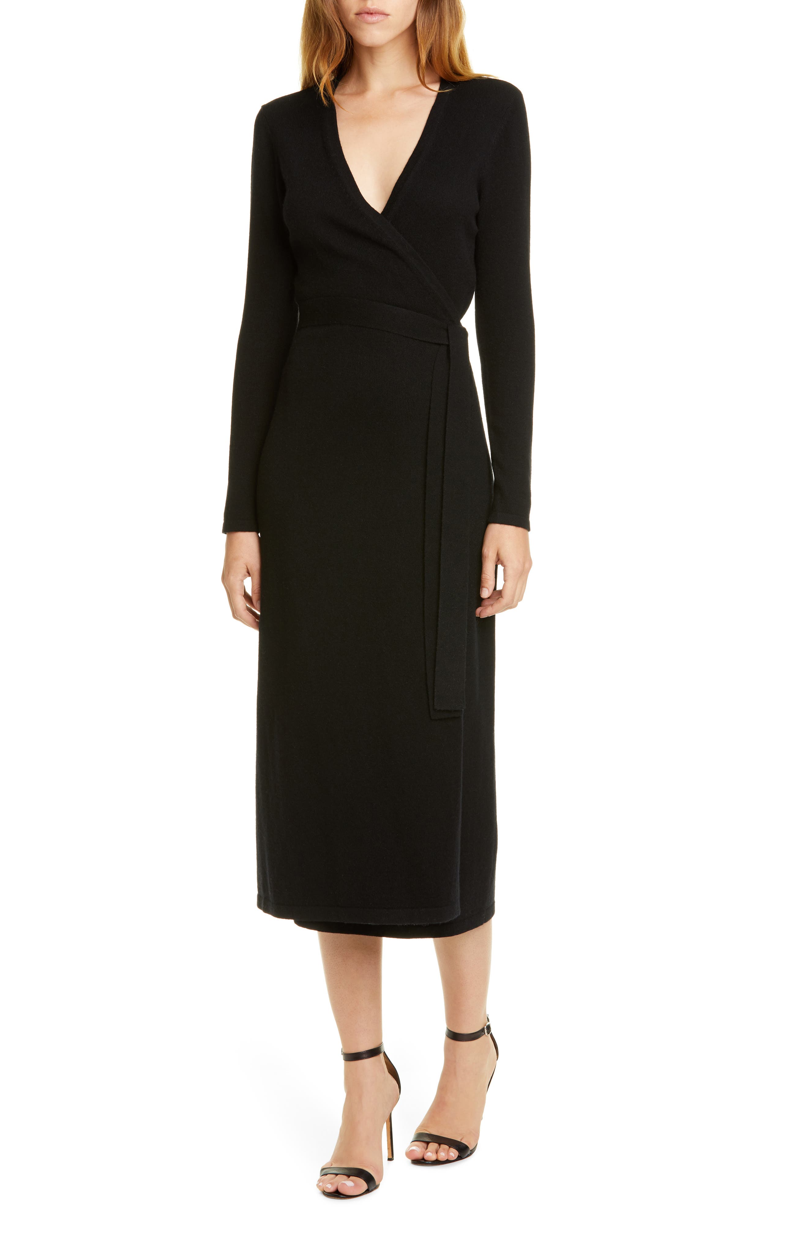 DVF Astrid Long Sleeve Wool & Cashmere Wrap Dress Nordstrom