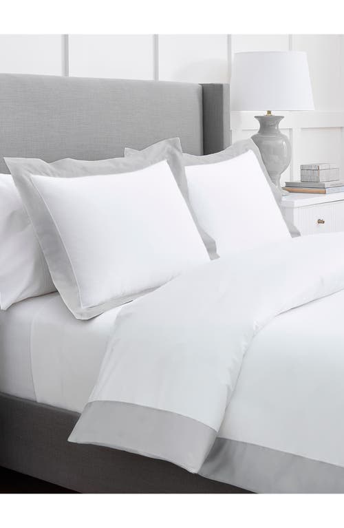 Shop Boll & Branch Signature Colorblock Organic Cotton Duvet Cover & Sham Set In White/pewter