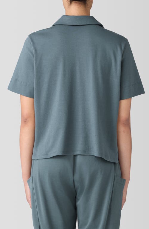 Shop Eileen Fisher Sleep Organic Cotton Pajama Top In Eucalyptus