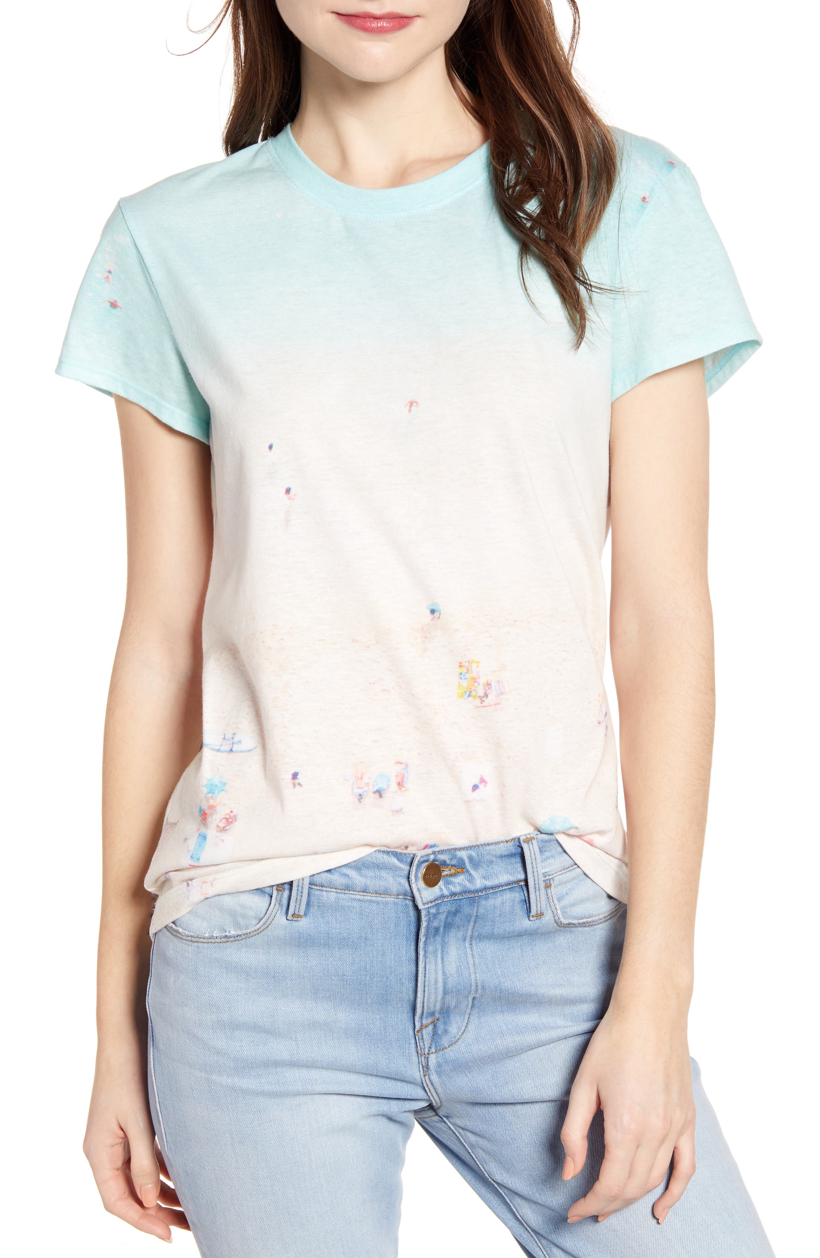 Splendid Waikiki Beach Tee, Blue/green